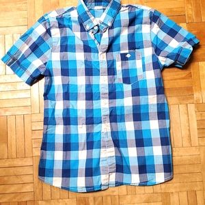 3 for $15 💥 Blue Plaid Mayoral Button Up